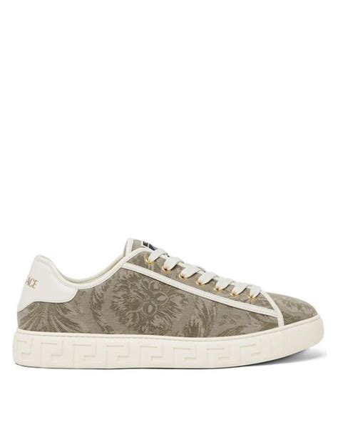 Versace Barocco Greca Low Top Sneakers In White For Men Lyst