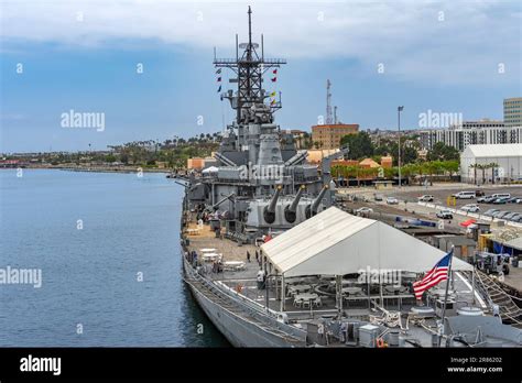 San Pedro Ca Usa June 2 2023 Uss Iowa Battleship Docked At The