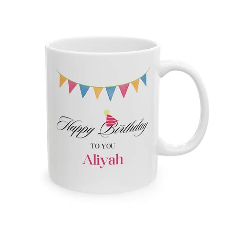 Personalized Birthday Coffee Mug With Name Custom Bithday Mug Happy