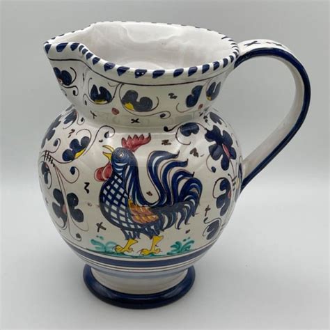 Deruta Rooster Pitcher Etsy