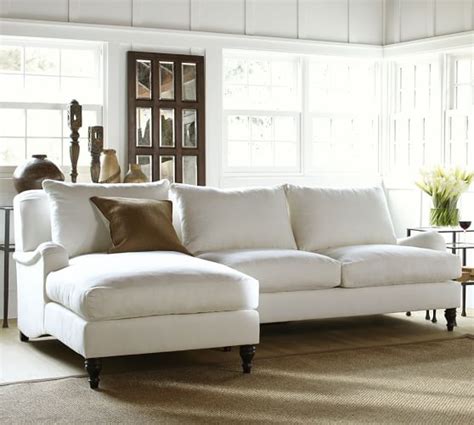 Carlisle Upholstered Sofa with Chaise Sectional | Pottery Barn