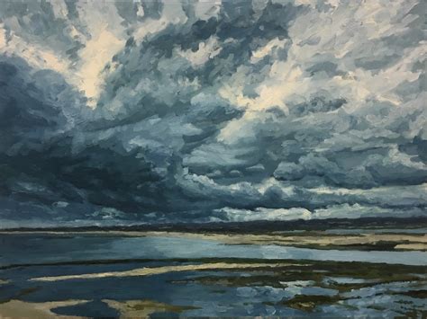 Pete Marsh Art - Landscape Art - Painting > Storm Clouds Over Lindisfarne