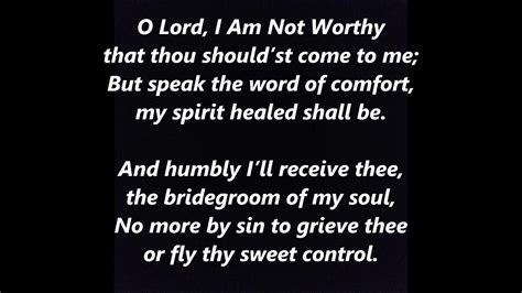 O LORD I AM NOT WORTHY First COMMUNION EUCHARIST Hymn Lyrics Words sing along song Chords - Chordify