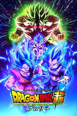 Dragon Ball Super Movie Poster Broly Gogeta Goku Vegeta 12inx18in Free ...