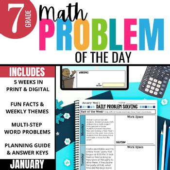grade math word problem   day january math problem solving