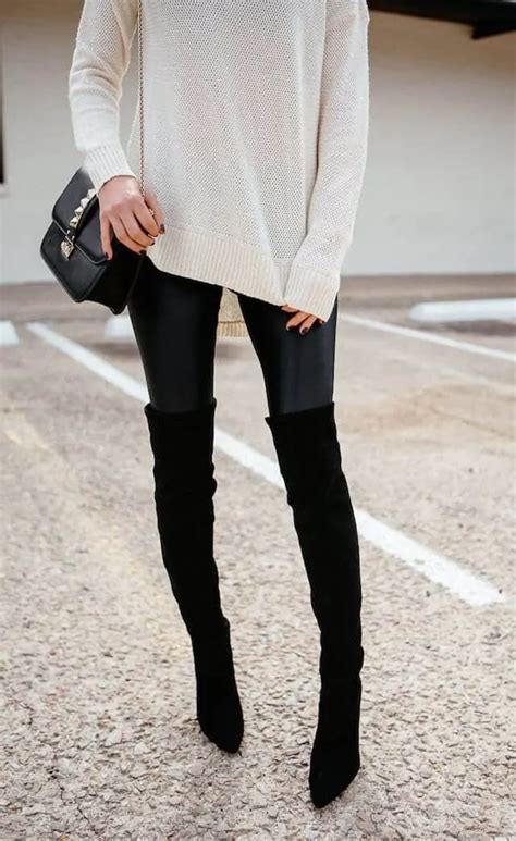 5 Ways To Style Over The Knee Boots Outfits With Leggings Winter