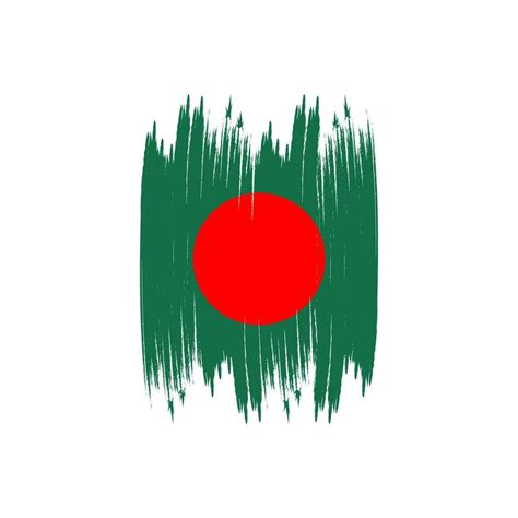 Bangladesh Flag With Brush Strokes Vector Illustration Bangladesh Flag