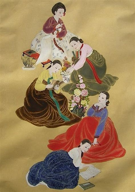 Hanbok Hanbok Art Korean Painting Korean Art Korean Illustration