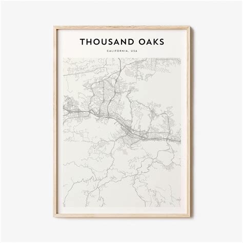 Thousand Oaks Map Poster, Thousand Oaks Map Print, Thousand Oaks ...