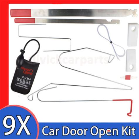 9x Car Door Opening Lock Out Open Tools Kit Universal Door Lockout Toolair Pump Ebay