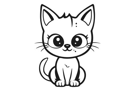 Cute Cat Clipart Vector Illustration Cartoon Kitten Icon And Logo