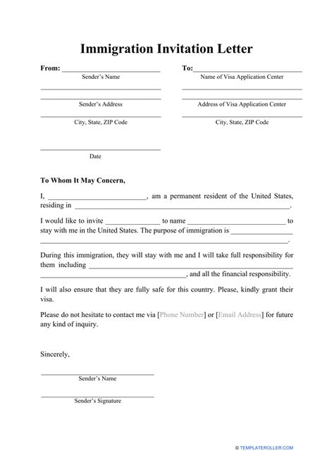 Immigration Letter Of Invitation Template Visa Canada Immigr