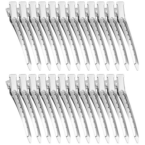 24 Pcs Duck Bill Hair Clips Betybedy 3 5 Inches Metal Alligator Curl Clips For