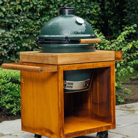 Kamado Table Corten 65 Pro Teakwood Bge Grillgott