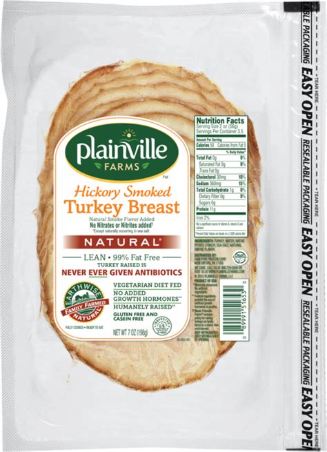 Natural Pre Sliced Hickory Smoked Turkey Breast — Plainville Farms