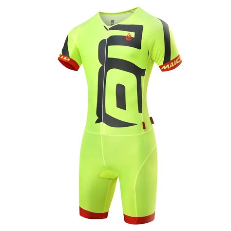 Fluo Yellow Summer Cycling Jersey Set Short Sleeve Bike Skinsuit