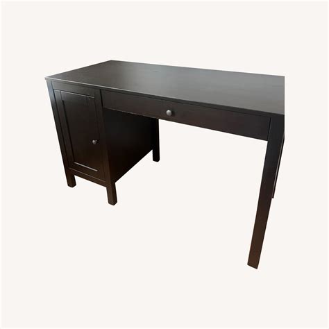 IKEA Wood Desk, Black/Brown - AptDeco