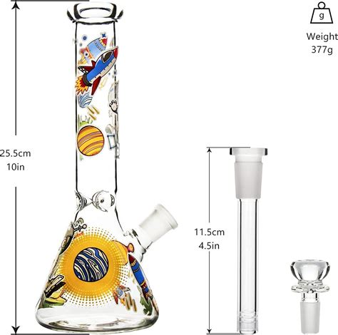 In Glass Bong Smoking Hookah Water Pipe Heavy Beaker Smoking Dark