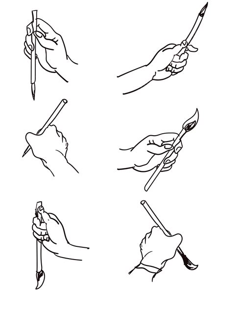 Pen Holding Posture Hand Drawn Line Manuscript Holding A Pen Posture