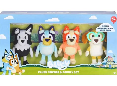 Bluey Bluey, Mackenzie, Bingo Honey 7 Plush 4-Pack Friends Family Set Moose Toys - ToyWiz