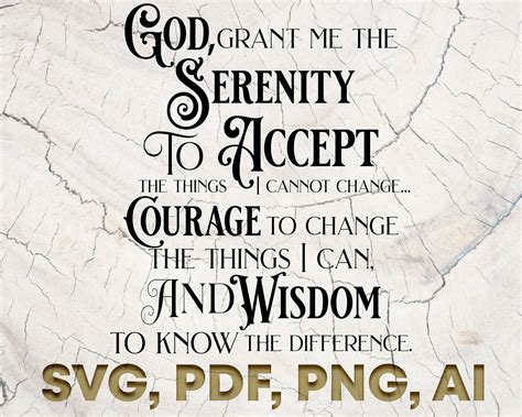 Serenity Prayer Faith Svg Religion Svg Serenity Pray Svg Prayer Svg Bible Svg Scripture