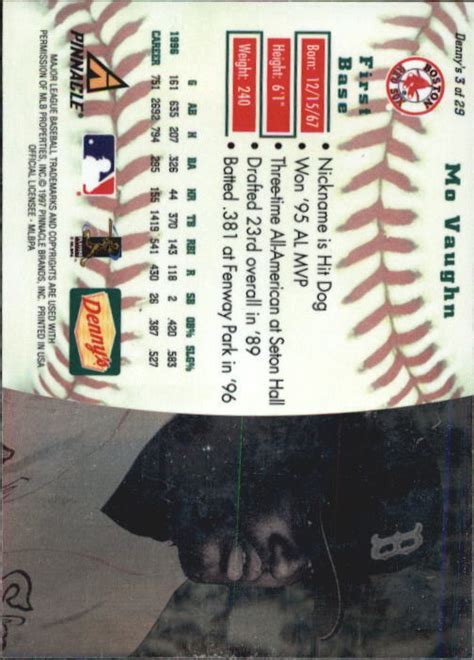 Denny S Holograms Baseball Card Mo Vaughn Ebay