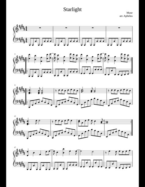 Muse: Starlight sheet music for Piano download free in PDF or MIDI