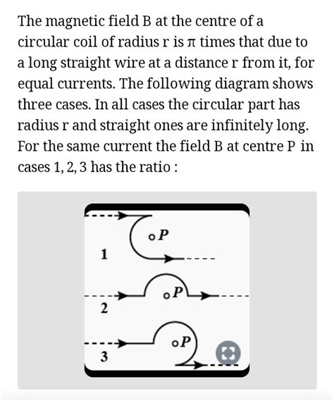 The magnetic field B at the centre of a circular coil of radius r is π ti