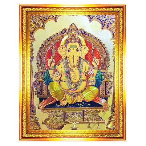 Pavan Photo Laminations Lord Ganesha Vinayagar Ganesh Hanging Tanjore