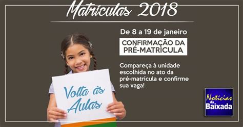 Confirmação De Matrícula Nas Escolas Municipais De Nilópolis Começa