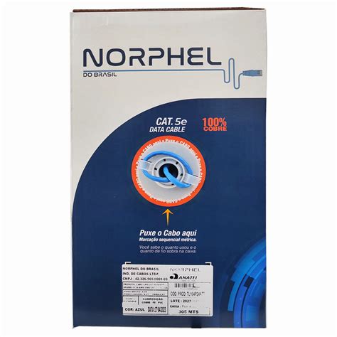 Cabo De Rede Cat5 U Utp Azul 100 Cobre Copperlan Norphel