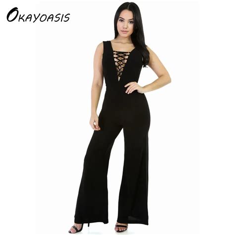 Okayoasis Sexy Bodysuit 2017 Summer Backless Elastic Women Jumpsuit