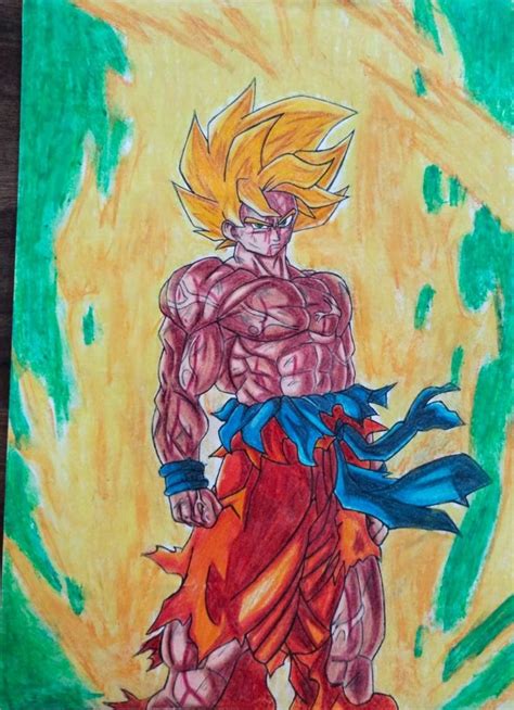 Drawing of Goku Super Saiyan rage moment | Goku drawing, Drawings, Goku super saiyan