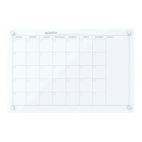 Magnetic Glass Whiteboard Calendar - Monthly - ASIA LINK