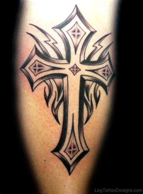 49 Fabulous Cross Tattoos On Leg Leg Tattoo Designs