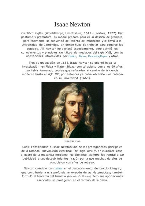 Biografia De Isaac Newton Pdf Isaac Newton Las Leyes Del Porn Sex Picture