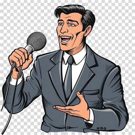 A Man In A Suit With A Microphone In His Hand Is Singing Premium Ai