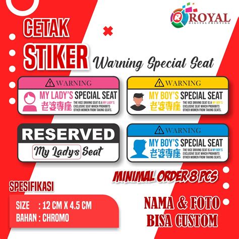 Jual Stiker Special Seat Printing Custom Nama Dan Foto Tahan Lama Viral