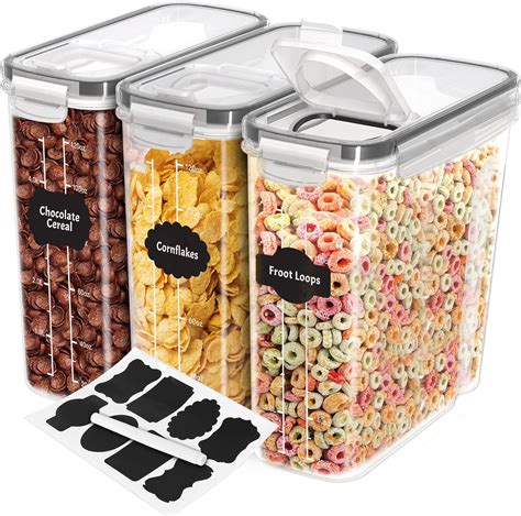 Kichly Cereal Storage Container Set Of 3 Bpa Free Plastic