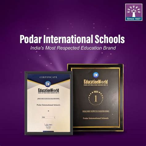 Podar International Schools Declared As Indias Most Respected