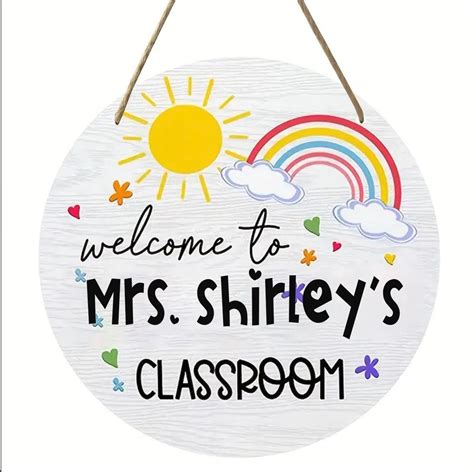 Teacher Door Hanger Custom Teacher T Classroom Door Decor Classroom Door Sign Welcome