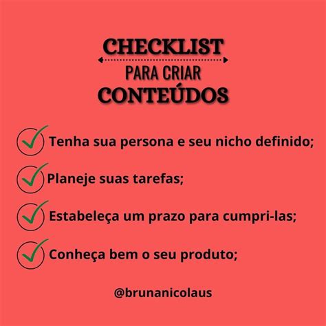 Checklist Para Criar Conte Dos Digital Marketing Marketing Digital