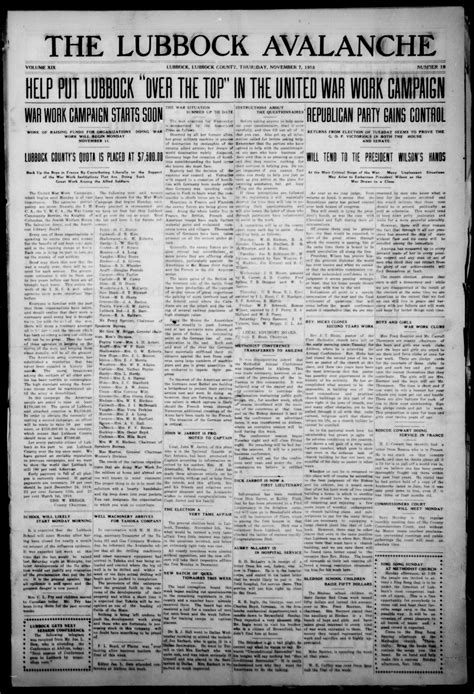 The Avalanche. (Lubbock, Texas), Vol. 19, No. 19, Ed. 1 Thursday