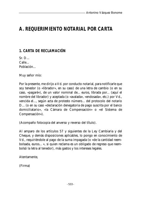 A Requerimiento Notarial Por Carta