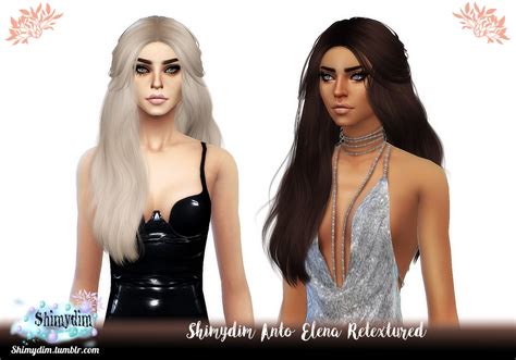 Shimydim Anto`s Elena Hair Retextured Sims 4 Hairs