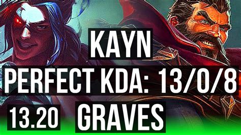 KAYN Vs GRAVES JNG 13 0 8 Legendary 900 Games 900K Mastery