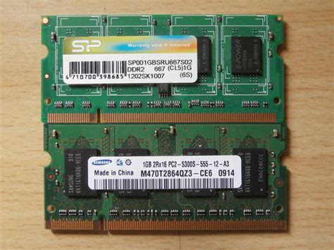 Yahooオークション Ddr2 667 Pc2 5300 200pin 1gbx2枚セット ノート