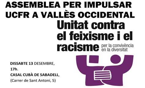 Assemblea Per Impulsar Ucfr A Vall S Occidental Ds D H Unitat