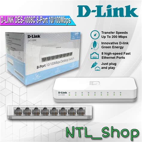 Jual Dlink Des 1008c Switch Hub Desktop 8 Port 10 100 Mbps D Link Shopee Indonesia