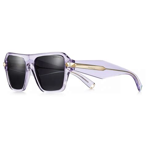 Tiffany Co Occhiale Da Sole Squadrati Viola Grigio Scuro Avvenice